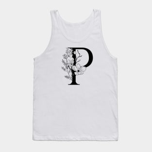 Letter P Monogram - Floral Initial Tank Top